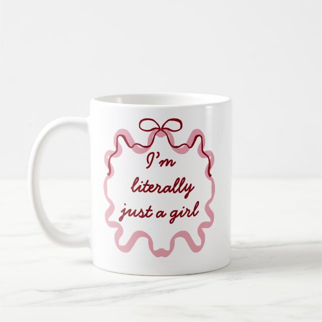 Café Taza con lazo de coqueta rosa de moda (Izquierda)