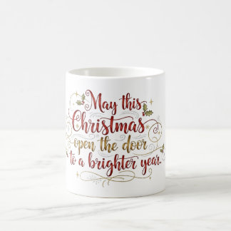 Café Taza con letra de saludo de Navidad elegante