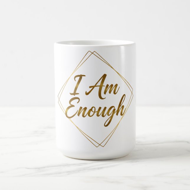 Café Taza con Letra de 'Soy Suficiente' (Centro)