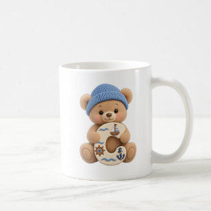Café Taza Con Letra Inicial De Oso De Peluche Para Él