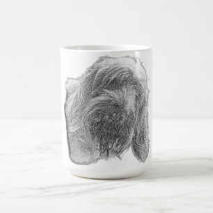Café Taza con línea artística del alma de un Spinone