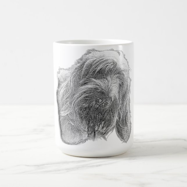 Café Taza con línea artística del alma de un Spinone (Centro)