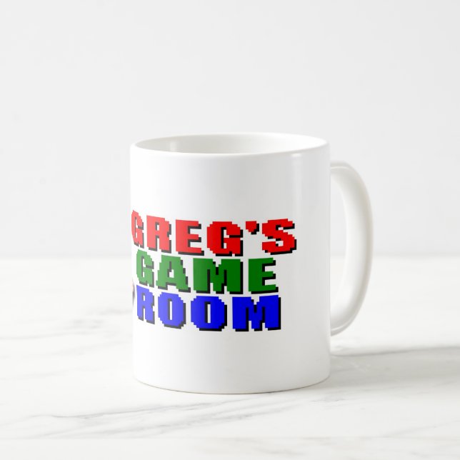 Café Taza con logo de Greg's Game Room 11 oz (Anverso derecho)