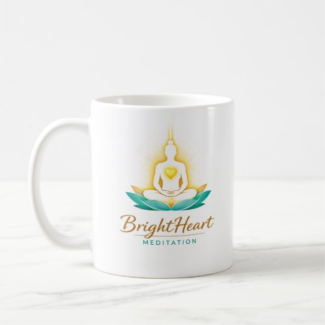 Café Taza con logo de Meditación Brightheart (Izquierda)