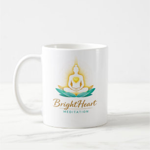 Café Taza con logo de Meditación Corazón Brillante Feme