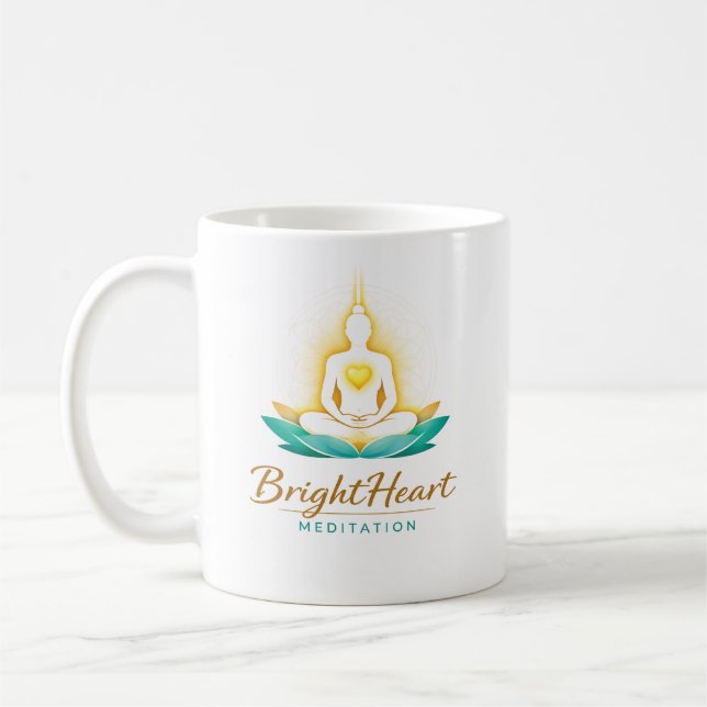 Café Taza con logo de Meditación Female Brightheart (Izquierda)