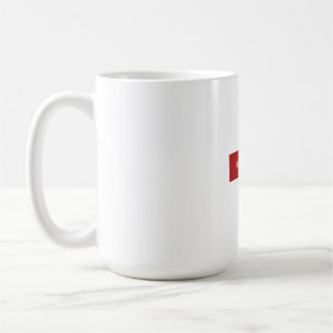 Café Taza con logotipo de caja roja construida diferent