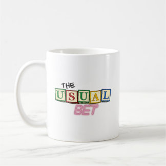 Café Taza con logotipo de The Usual Bet