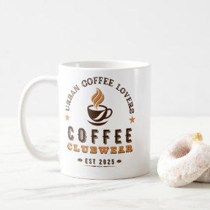 Café Taza con logotipo vintage de Urban Coffee Club