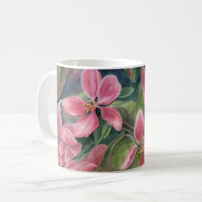 Café Taza con los flores de Apple (Anverso izquierdo)