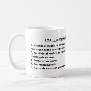 Café Taza con Mandamientos de la enfermería