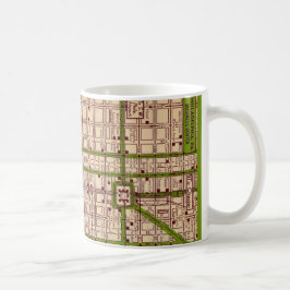 Café Taza con mapa antiguo de la calle de Filadelfia