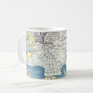 Café Taza con mapa antiguo de Provenza Francia
