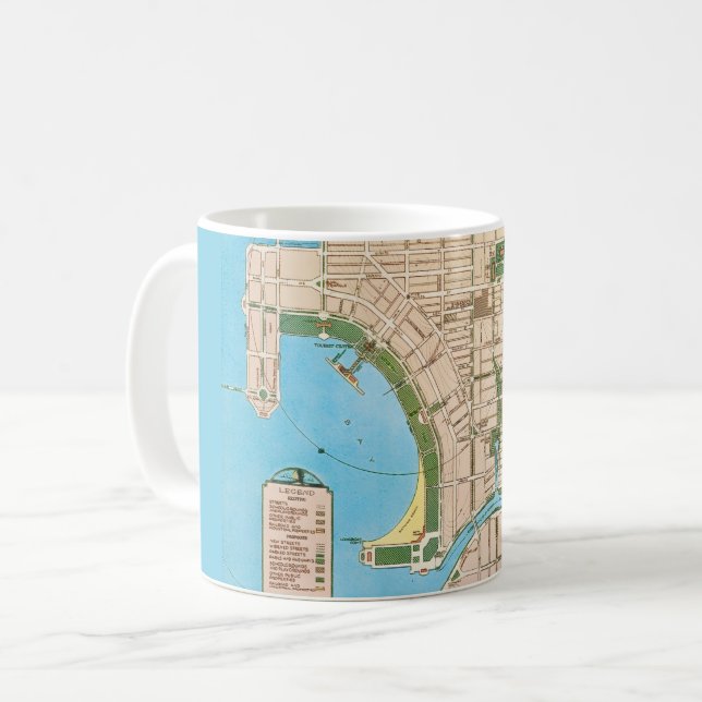 Café Taza con mapa antiguo de Sarasota FL (Anverso izquierdo)