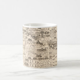 Café Taza con mapa antiguo de Washington DC