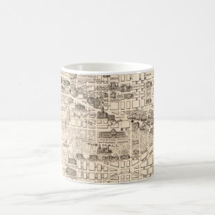 Café Taza con mapa antiguo de Washington DC