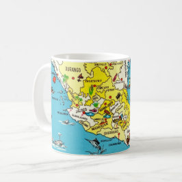 Café Taza con mapa colorido de México