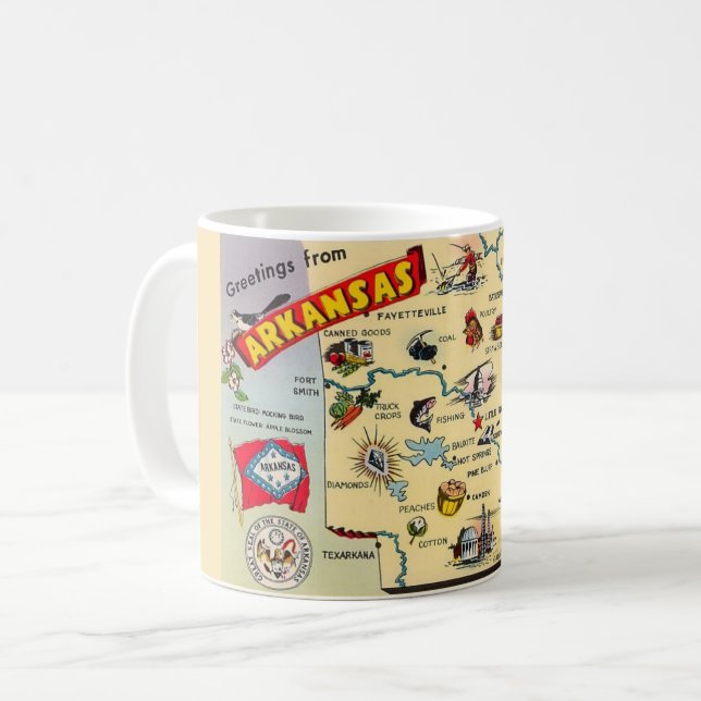 Café Taza con mapa de Arkansas (Anverso izquierdo)