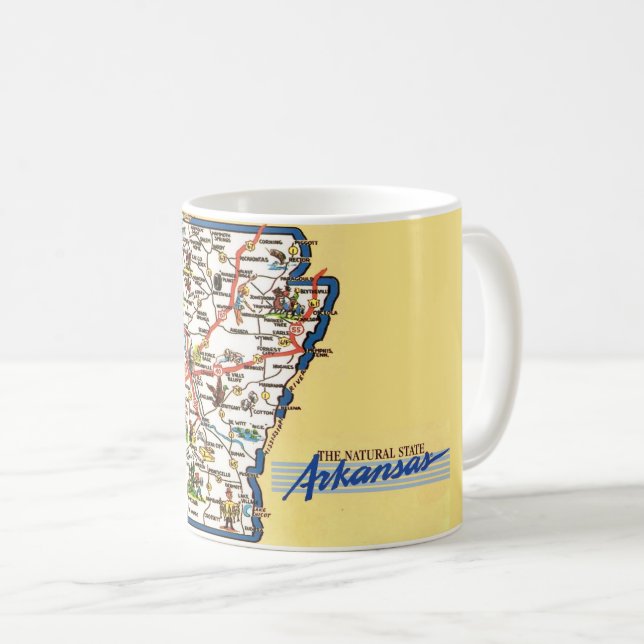 Café Taza con mapa de Arkansas (Anverso derecho)