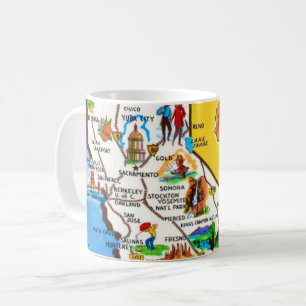 Café Taza con mapa de California del Norte