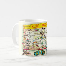 Café Taza con mapa de Dakota del Sur