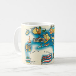 Café Taza con mapa de Hawái