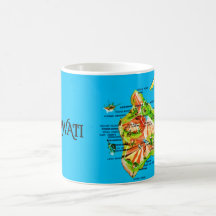 Taza con mapa de Hawái