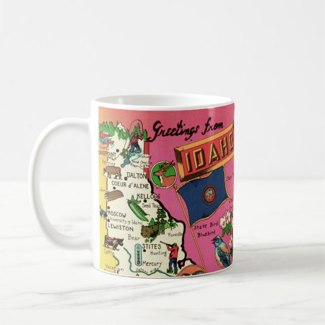 Café Taza con mapa de Idaho (Izquierda)