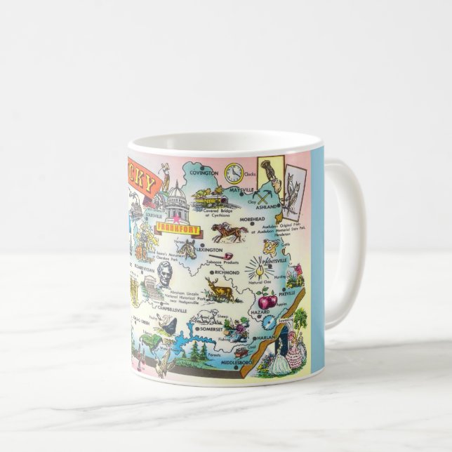 Café Taza con mapa de Kentucky (Anverso derecho)