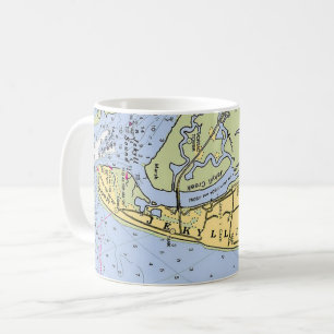 Café Taza con mapa de la costa de la isla Jekyll Georgi