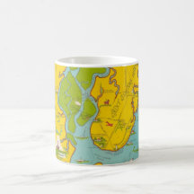 Taza con mapa de la isla St Simons