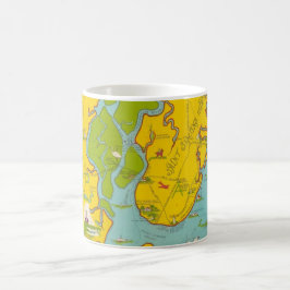 Café Taza con mapa de la isla St Simons