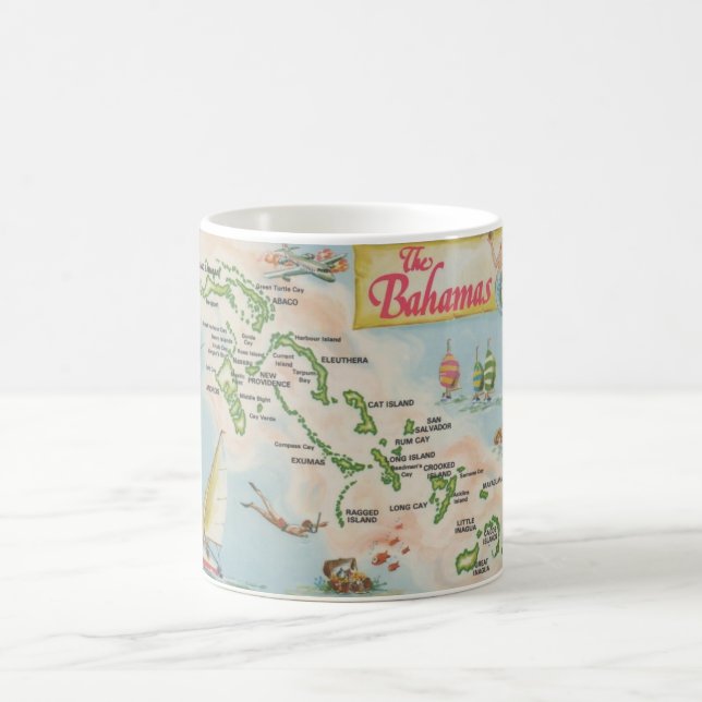 Café Taza con mapa de las Bahamas (Centro)