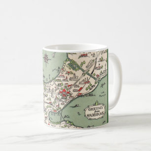Café Taza con mapa de los lagos de Madison Wisconsin