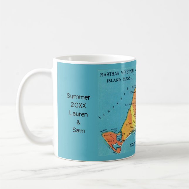 Café Taza con mapa de Martha's Vineyard (Izquierda)