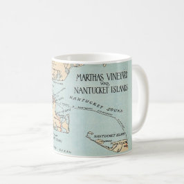Café Taza con mapa de Marthas Vineyard Nantucket