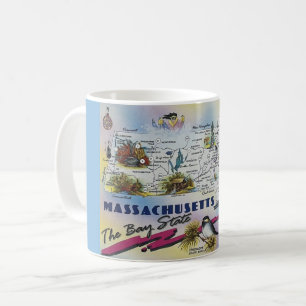 Café Taza con mapa de Massachusetts