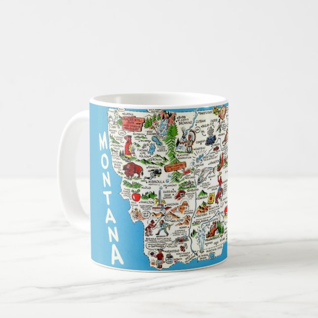 Café Taza con mapa de Montana (Anverso izquierdo)