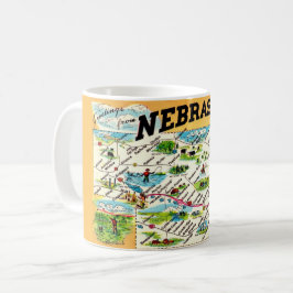 Café Taza con mapa de Nebraska