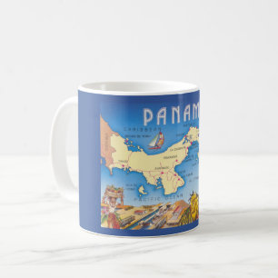 Café Taza con Mapa de Panamá