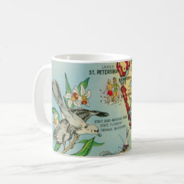 Café Taza con mapa de San Petersburgo Florida