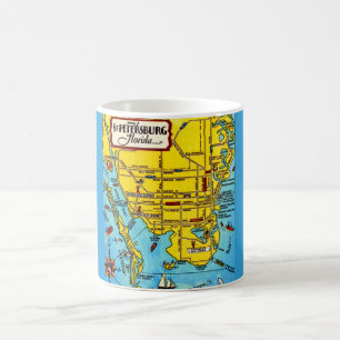 Café Taza con mapa de San Petersburgo Florida