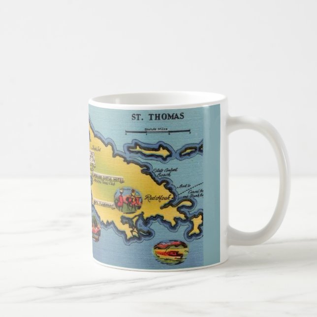 Café Taza con mapa de St. Thomas (Derecha)
