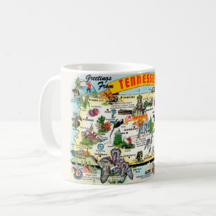 Café Taza con mapa de Tennessee