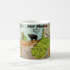 Café Taza con mapa de Virginia Occidental
