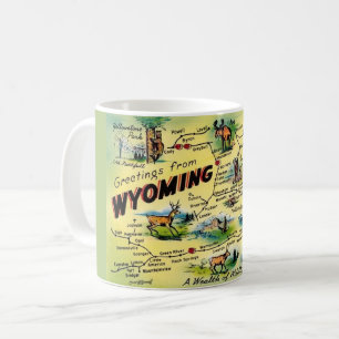 Café Taza con mapa de Wyoming