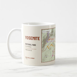 Café Taza con mapa del sendero de excursión del Parque