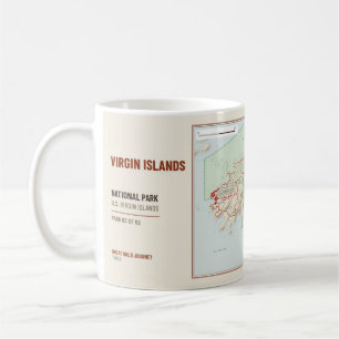 Café Taza con mapa del sendero de Virgin Islands Nation