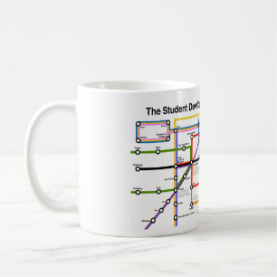 Café Taza con mapa del sistema de tránsito del desarrol
