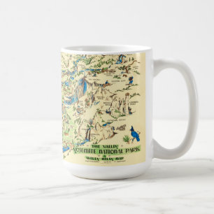 Café Taza con mapa del valle de Yosemite